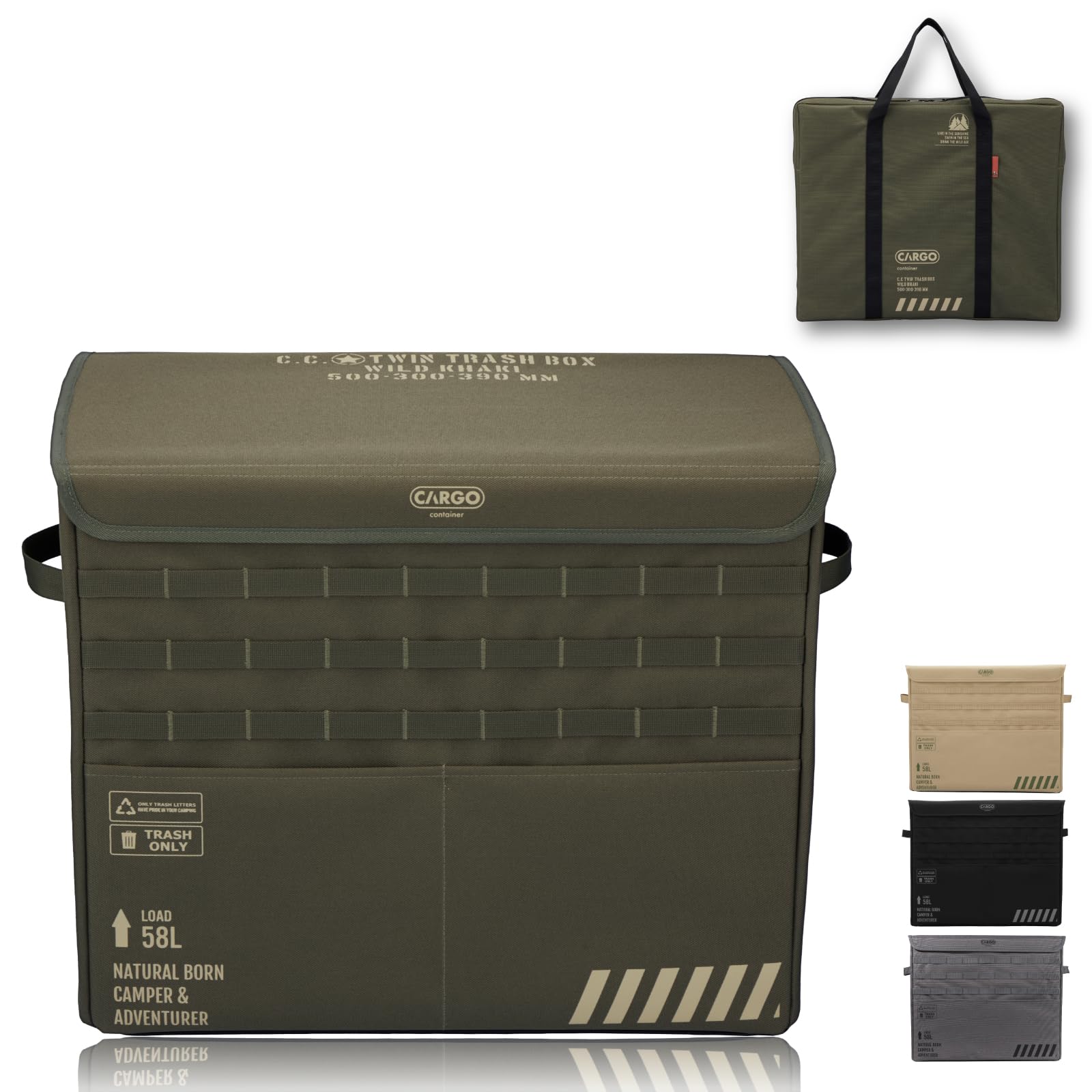 Amazon｜CARGO CONTAINER カーゴコンテナ TWIN TRASH BOX ゴミ箱 58L